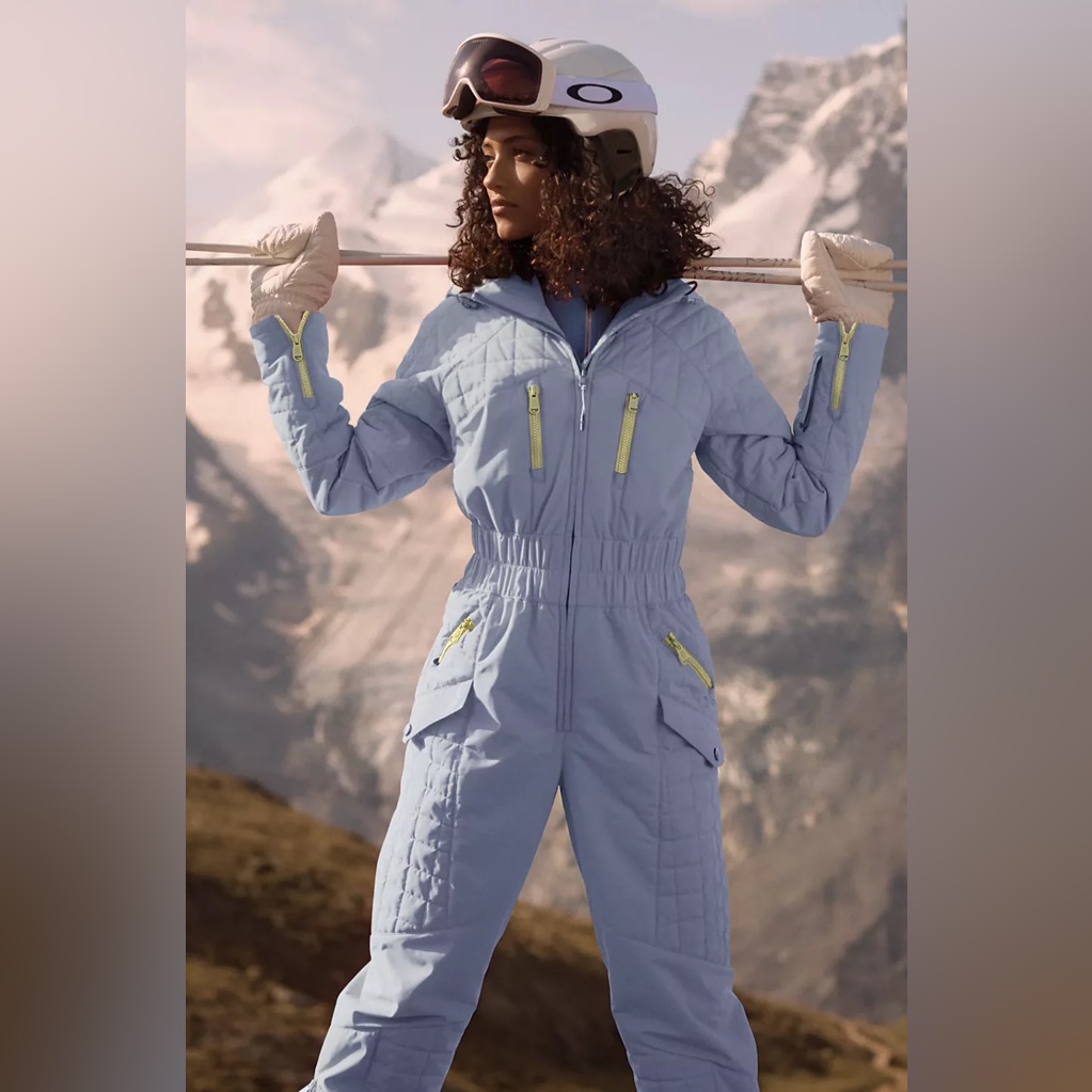 Free People Movement All Prepped Ski Suit Snowsuit Full Moon Blue